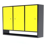 szafka warsztatowa wisząca żółta z półką
