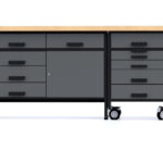 szafka narzędziowa z wysuwanym wózkiem szara